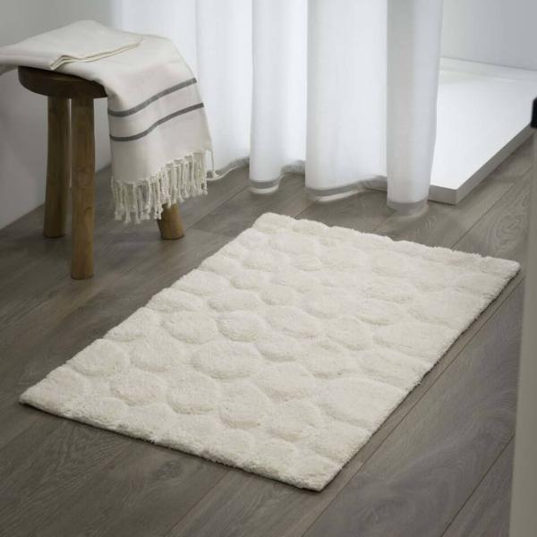 ARDEBO.de - Sealskin Badematte Pebbles Baumwolle 60x90 cm Elfenbeinfarben