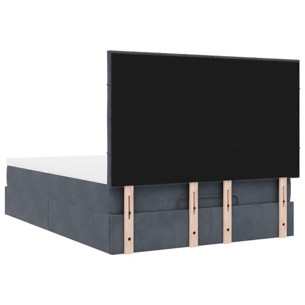 Ottoman-Bett mit Matratzen Dunkelgrau 140x200 cm Samt