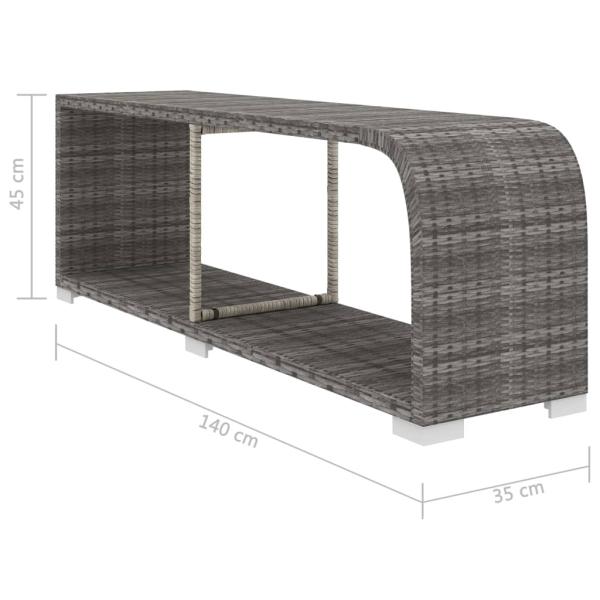 11-tlg. Garten-Lounge-Set mit Auflagen Poly Rattan Grau