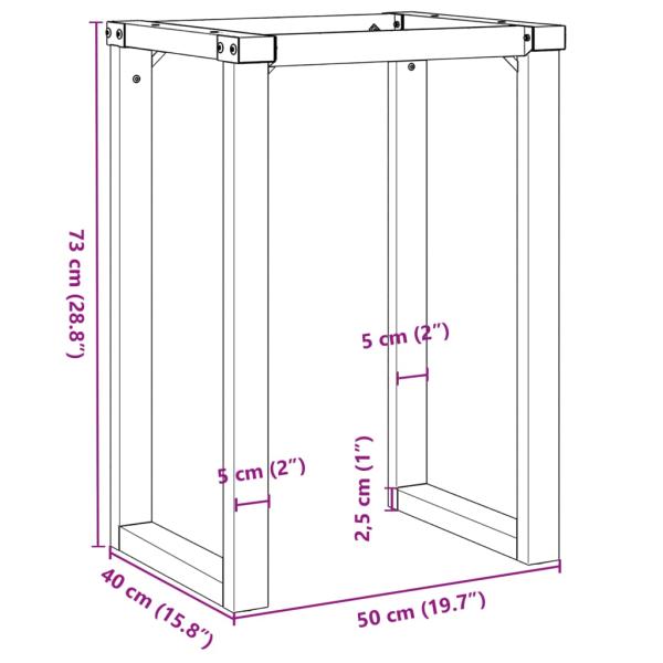 Esstisch-Gestell in O-Form 50x40x73 cm Gusseisen