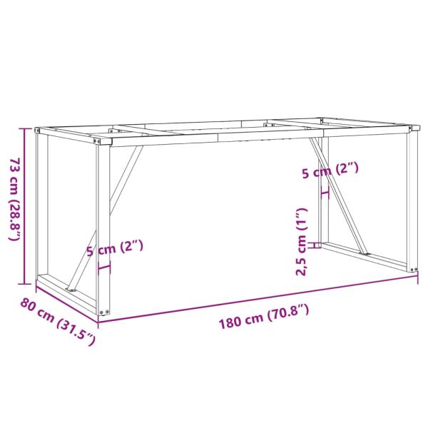 Esstisch-Gestell in O-Form 180x80x73 cm Gusseisen