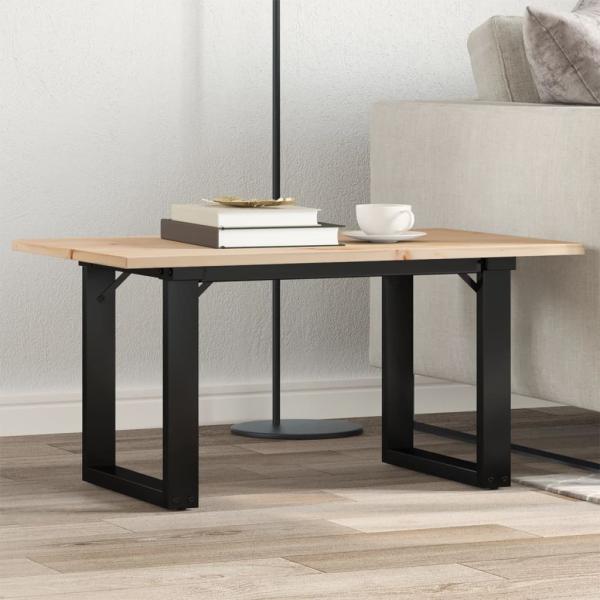 ARDEBO.de - Couchtisch O-Gestell 80x50x40cm Massivholz Kiefer und Gusseisen