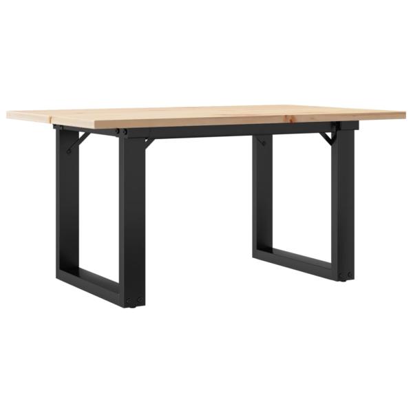 Couchtisch O-Gestell 80x50x40cm Massivholz Kiefer und Gusseisen