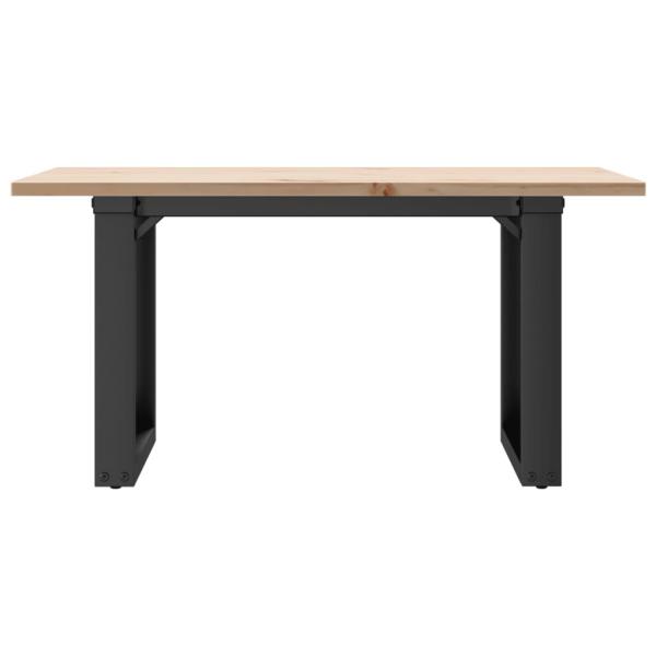 Couchtisch O-Gestell 80x50x40cm Massivholz Kiefer und Gusseisen