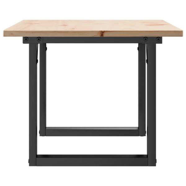 Couchtisch O-Gestell 80x50x40cm Massivholz Kiefer und Gusseisen
