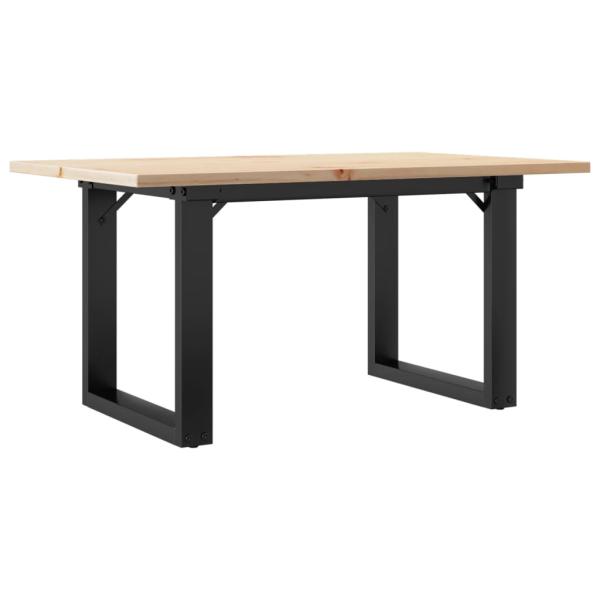 Couchtisch O-Gestell 80x50x40cm Massivholz Kiefer und Gusseisen