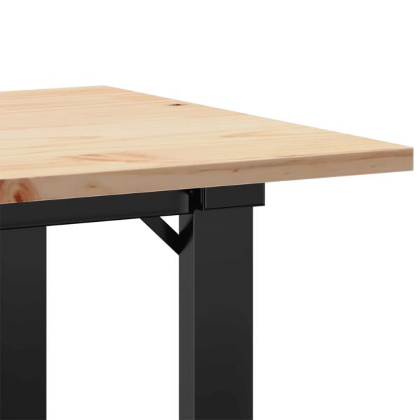 Couchtisch O-Gestell 80x50x40cm Massivholz Kiefer und Gusseisen