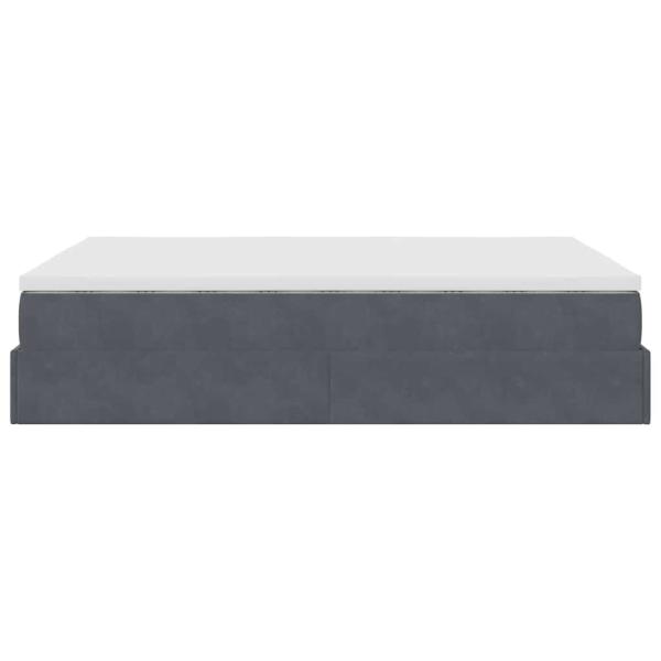 Ottoman-Bett mit Matratze Dunkelgrau 140x200 cm Samt
