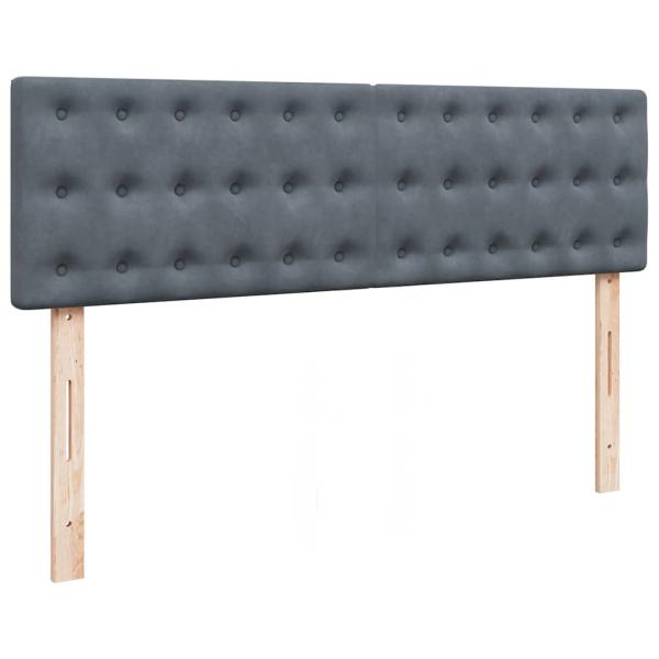 Ottoman-Bett mit Matratze & LEDs Dunkelgrau 140x200 cm Samt