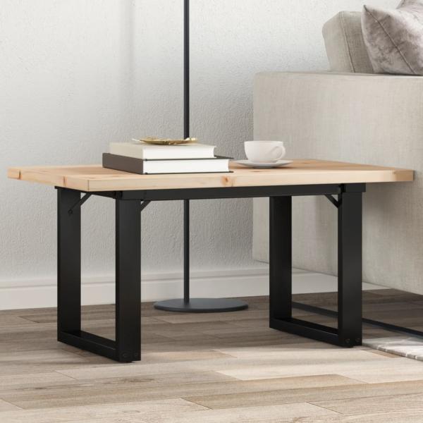 ARDEBO.de - Couchtisch O-Gestell 80x50x40,5cm Massivholz Kiefer & Gusseisen
