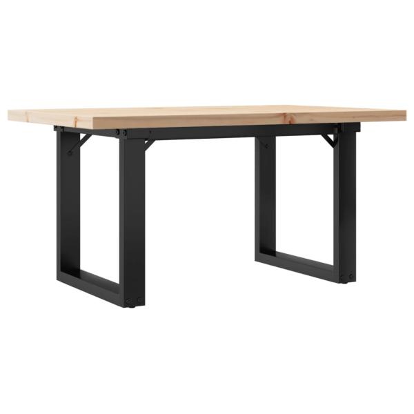 Couchtisch O-Gestell 80x50x40,5cm Massivholz Kiefer & Gusseisen
