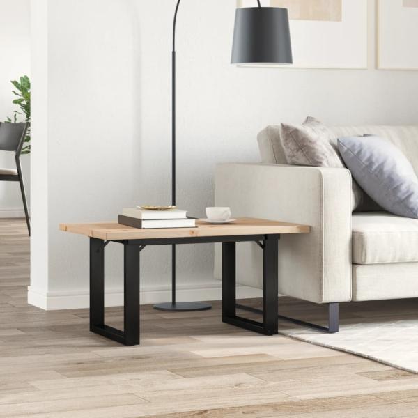 Couchtisch O-Gestell 80x50x40,5cm Massivholz Kiefer & Gusseisen