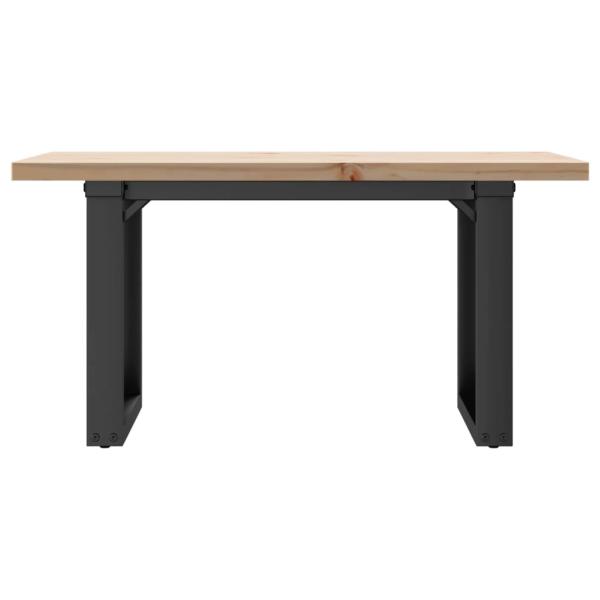 Couchtisch O-Gestell 80x50x40,5cm Massivholz Kiefer & Gusseisen