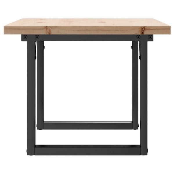 Couchtisch O-Gestell 80x50x40,5cm Massivholz Kiefer & Gusseisen
