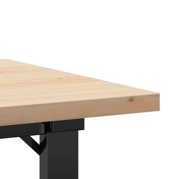 Couchtisch O-Gestell 80x50x40,5cm Massivholz Kiefer & Gusseisen
