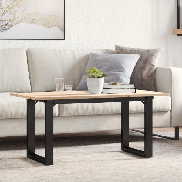 ARDEBO.de - Couchtisch O-Gestell 90x40x45cm Massivholz Kiefer und Gusseisen