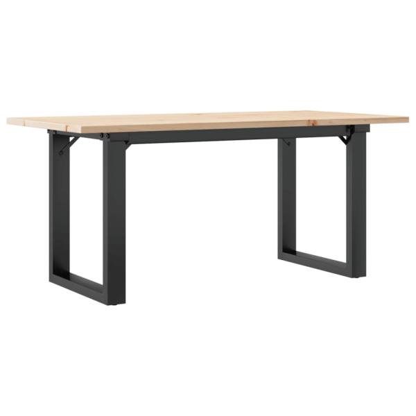 Couchtisch O-Gestell 90x40x45cm Massivholz Kiefer und Gusseisen
