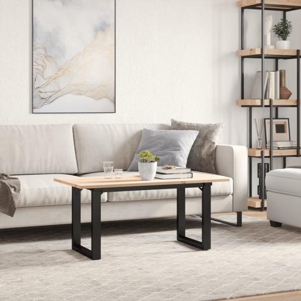 Couchtisch O-Gestell 90x40x45cm Massivholz Kiefer und Gusseisen