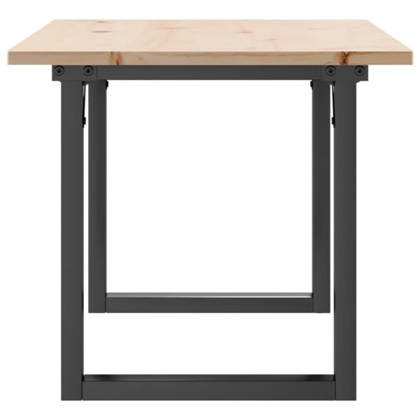 Couchtisch O-Gestell 90x40x45cm Massivholz Kiefer und Gusseisen