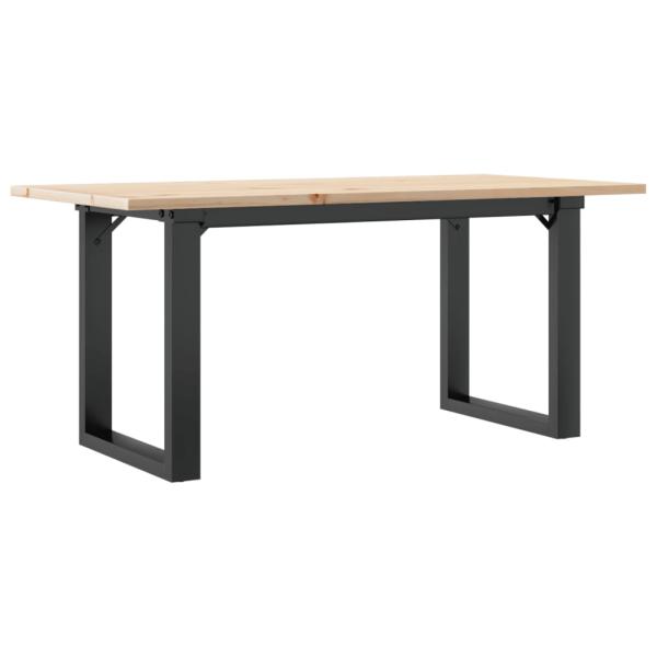 Couchtisch O-Gestell 90x40x45cm Massivholz Kiefer und Gusseisen