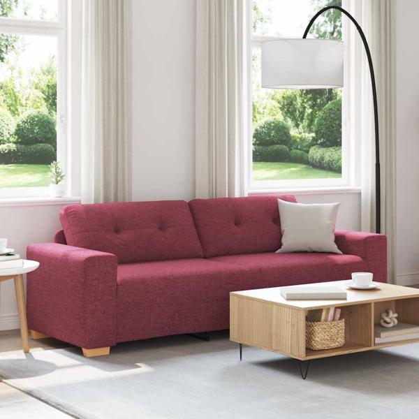 ARDEBO.de - Weinrot Polyester, Holz Mittel Platz für viele 3-Sitzer Sofa