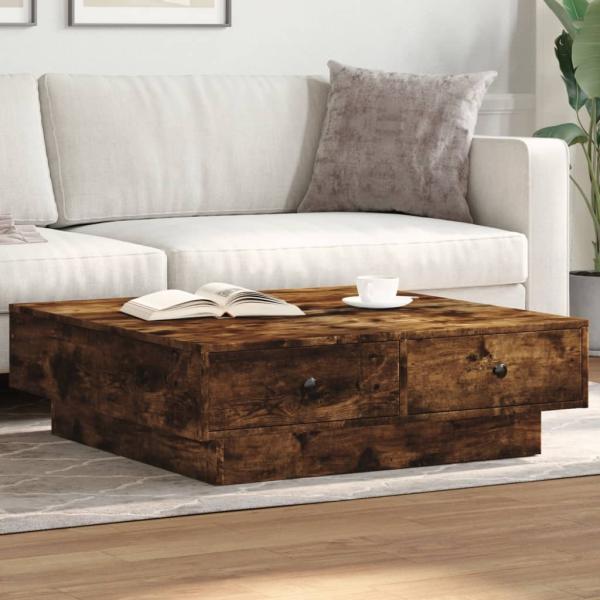 ARDEBO.de - Couchtisch Räuchereiche 90x90x28 cm Holzwerkstoff