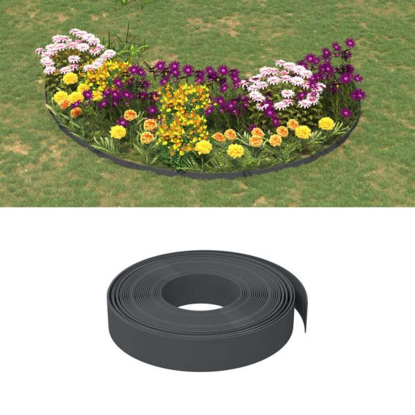 ARDEBO.de - Rasenkanten 5 Stk. Grau 10 m 10 cm Polyethylen