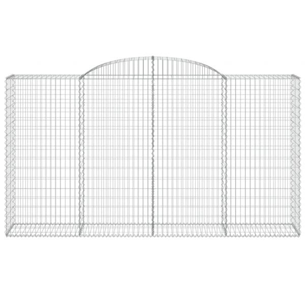 Gabionen mit Hochbogen 4 Stk. 300x50x160/180cm Verzinktes Eisen