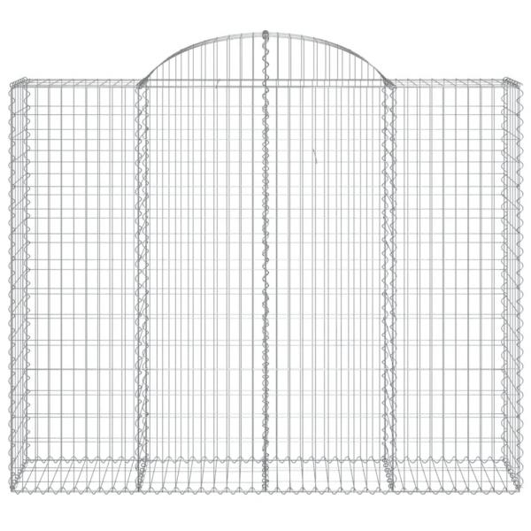 Gabionen mit Hochbogen 2 Stk. 200x50x160/180cm Verzinktes Eisen