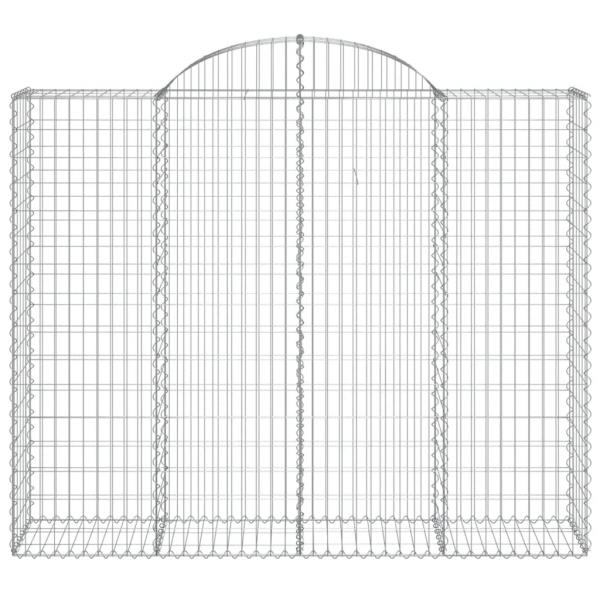Gabionen mit Hochbogen 7 Stk. 200x50x160/180cm Verzinktes Eisen