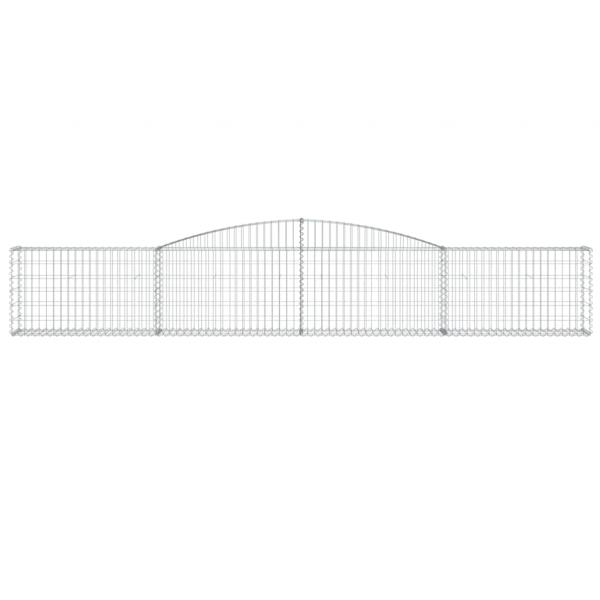 Gabionen mit Hochbogen 7 Stk. 400x30x60/80 cm Verzinktes Eisen