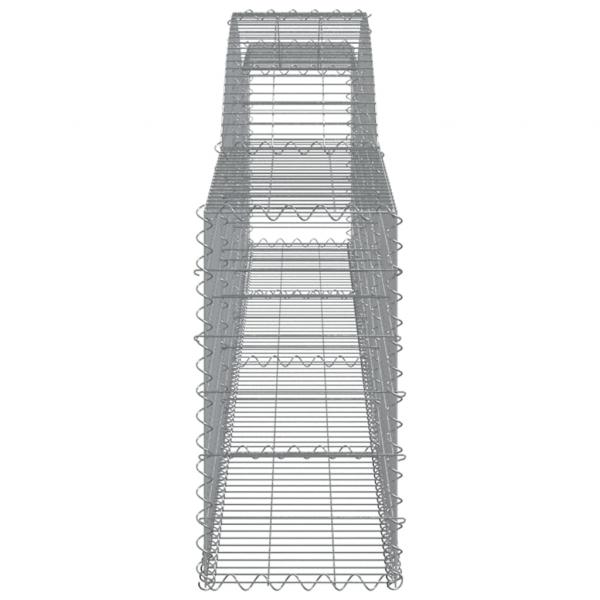 Gabionen mit Hochbogen 7 Stk. 400x30x60/80 cm Verzinktes Eisen