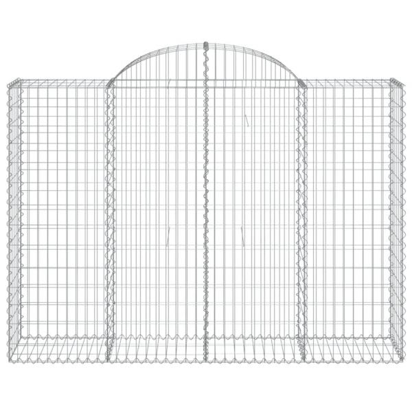 Gabionen mit Hochbogen 5 Stk. 200x50x140/160cm Verzinktes Eisen