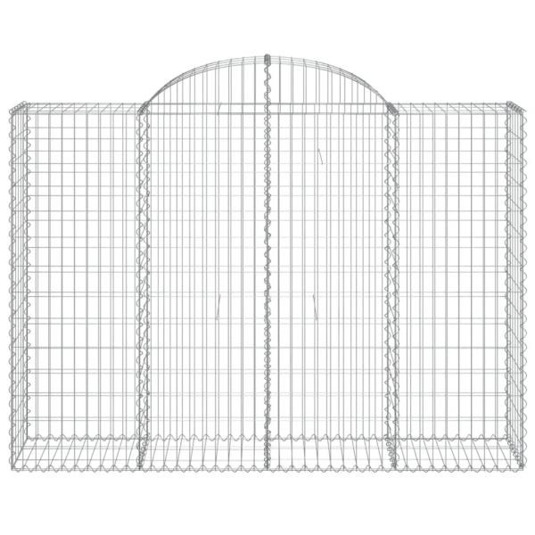 Gabionen mit Hochbogen 2 Stk. 200x50x140/160cm Verzinktes Eisen