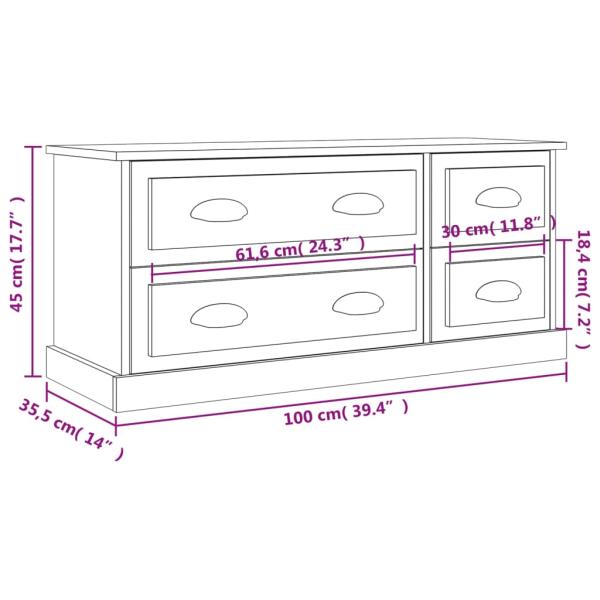 ARDEBO.de - TV-Schrank Braun Eichen-Optik 100x35,5x45 cm Holzwerkstoff