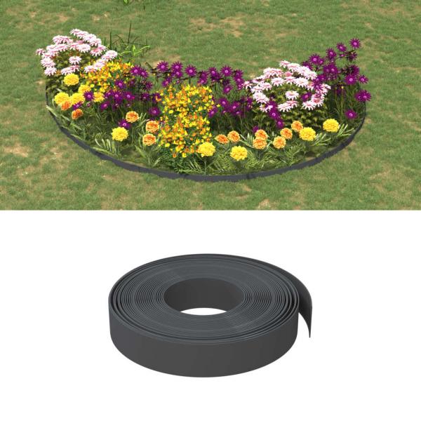 ARDEBO.de - Rasenkanten 4 Stk. Grau 10 m 10 cm Polyethylen
