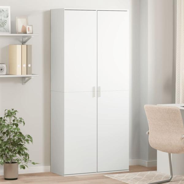 ARDEBO.de - Highboard Weiß 80x35x180 cm Holzwerkstoff