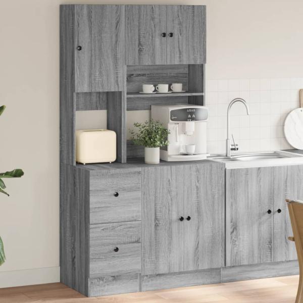 ARDEBO.de - Küchenschrank Grau Sonoma 95x50x180 cm Holzwerkstoff