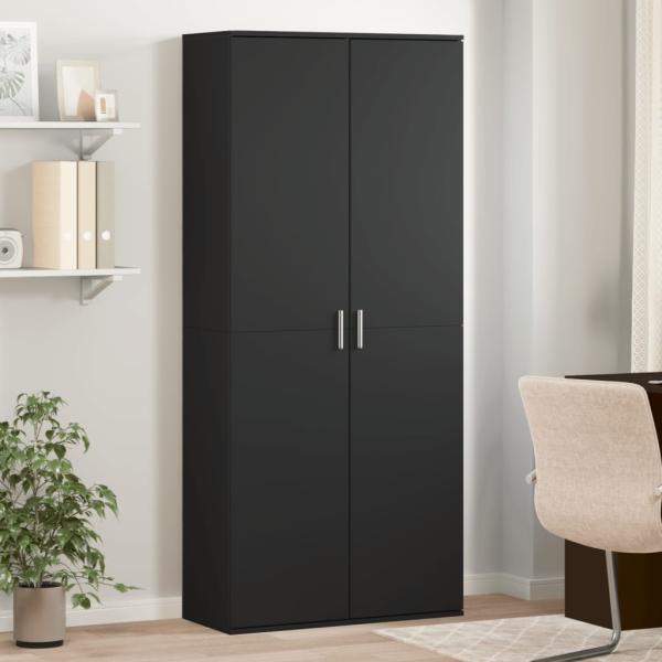 ARDEBO.de - Highboard Schwarz 80x35x180 cm Holzwerkstoff