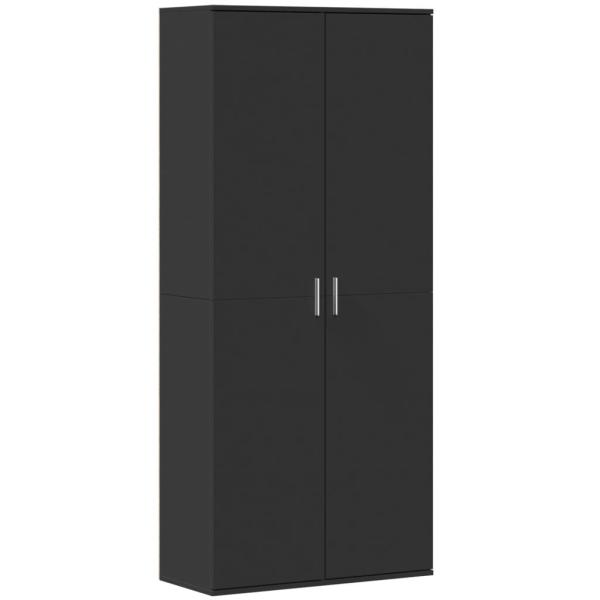 Highboard Schwarz 80x35x180 cm Holzwerkstoff