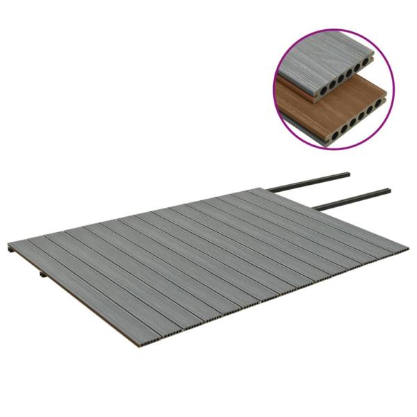 WPC Terrassendielen mit Zubehör Braun und Grau 30 m² 2,2 m