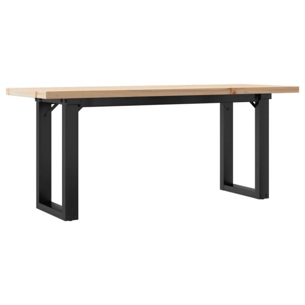 Couchtisch O-Gestell 110x40x45,5 cm Massivholz Kiefer Gusseisen
