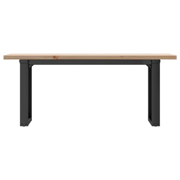 Couchtisch O-Gestell 110x40x45,5 cm Massivholz Kiefer Gusseisen