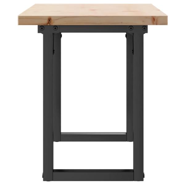 Couchtisch O-Gestell 110x40x45,5 cm Massivholz Kiefer Gusseisen