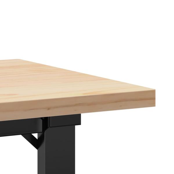 Couchtisch O-Gestell 110x40x45,5 cm Massivholz Kiefer Gusseisen