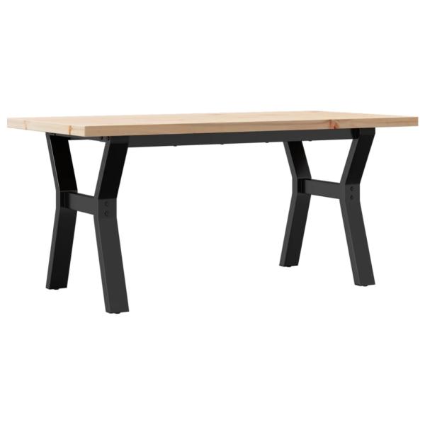 Couchtisch Y-Gestell 100x50x45,5 cm Massivholz Kiefer Gusseisen