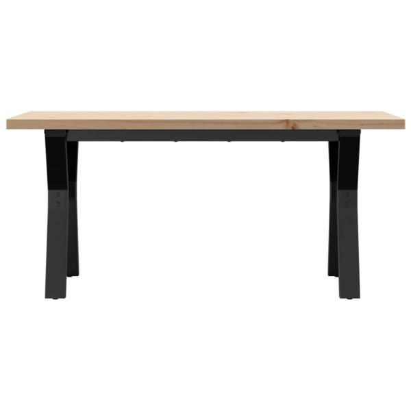 Couchtisch Y-Gestell 100x50x45,5 cm Massivholz Kiefer Gusseisen