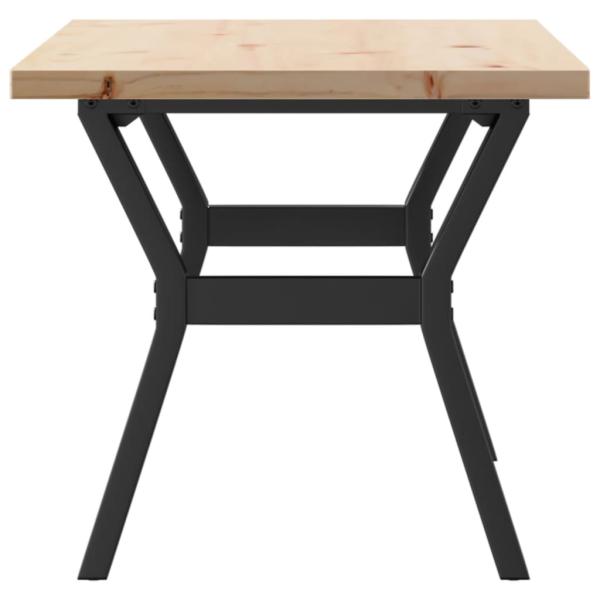 Couchtisch Y-Gestell 100x50x45,5 cm Massivholz Kiefer Gusseisen