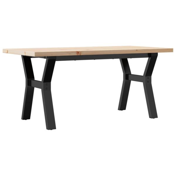 Couchtisch Y-Gestell 100x50x45,5 cm Massivholz Kiefer Gusseisen