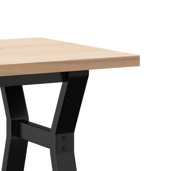 Couchtisch Y-Gestell 100x50x45,5 cm Massivholz Kiefer Gusseisen